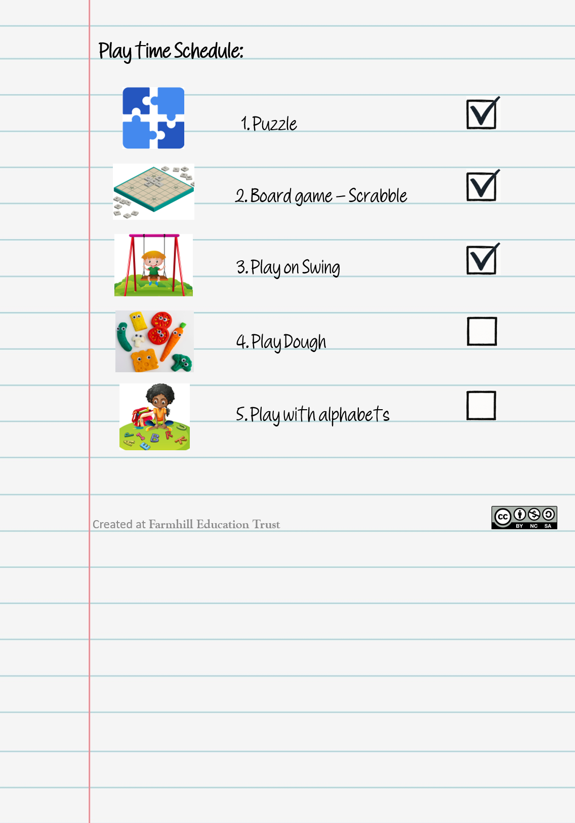 Activity Schedule - playtime Activity Schedule