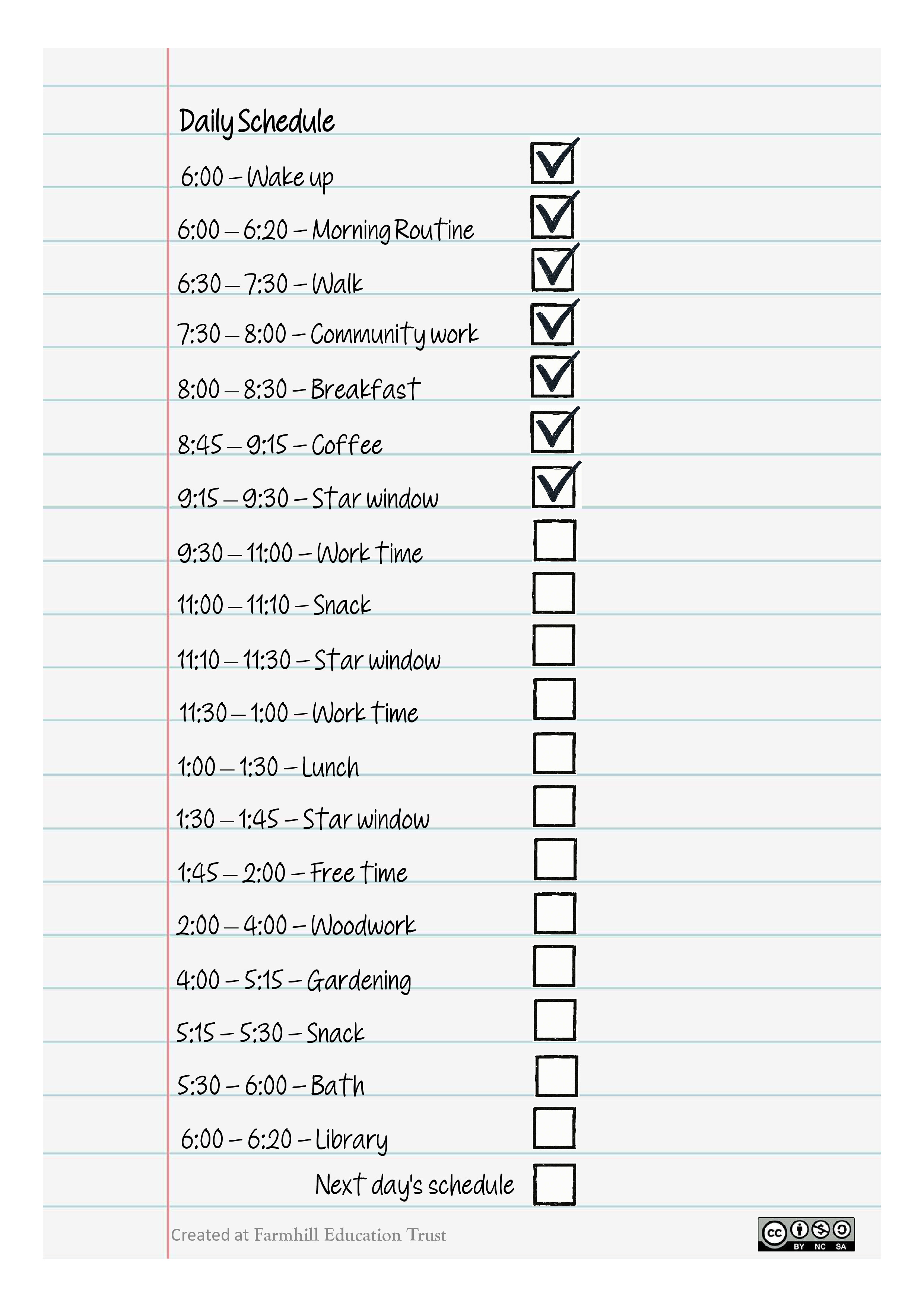 Fullday Schedule Page 1 Full Day Schedule P1
