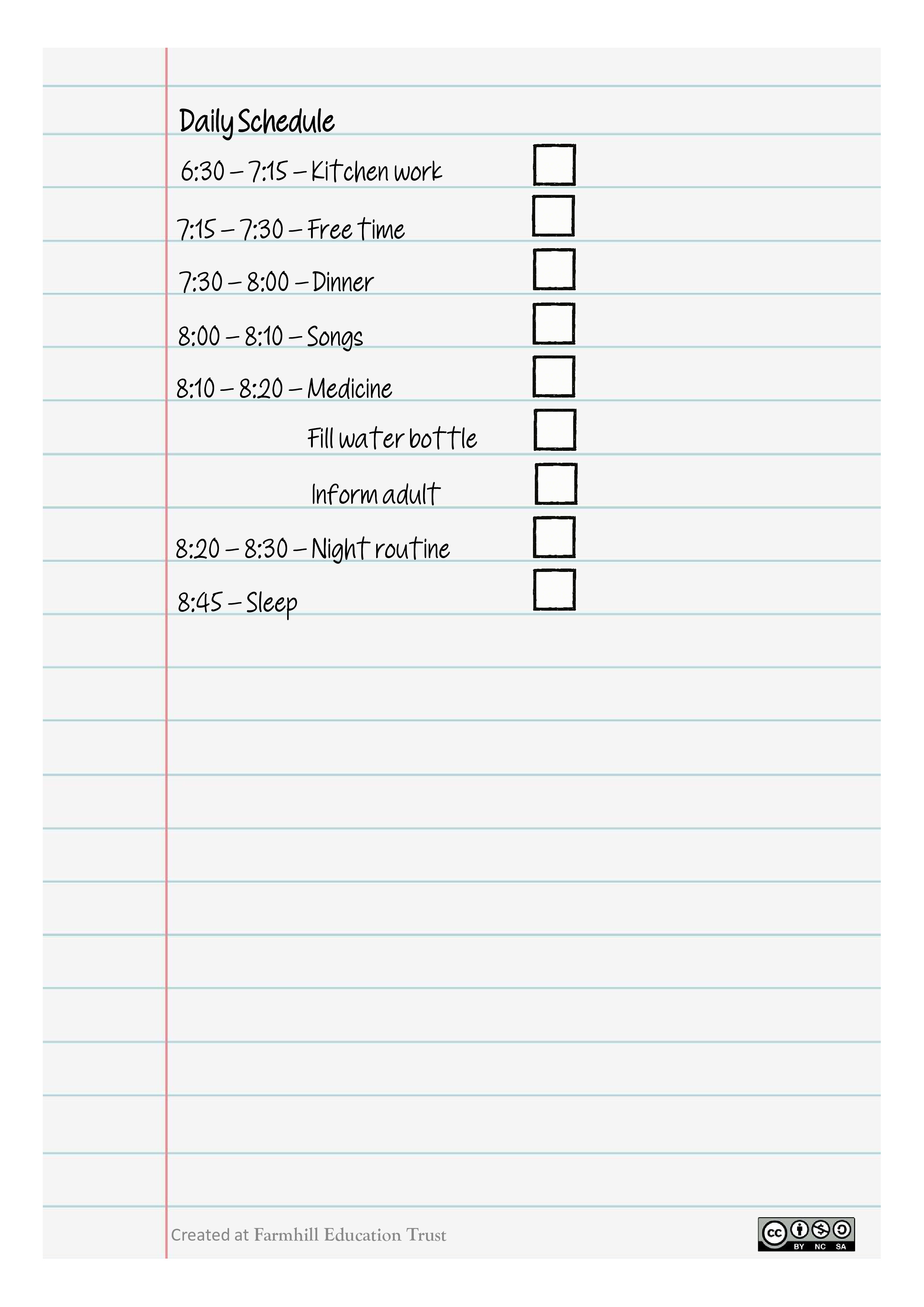 Fullday Schedule Page 2 Full Day Schedule P2
